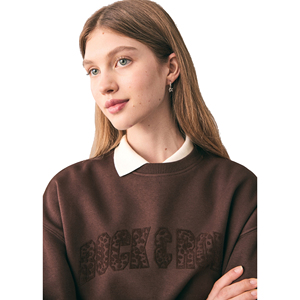 Sweat-shirt à col rond à manches longues pour femme personnalisé, imprimé sur le devant, surdimensionné, épaules tombantes, décontracté, 100% coton - Product Image 2