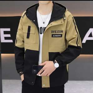 Chaqueta cortavientos Bearfit deportiva de 100% poliéster para hombre, venta al por mayor 2025, Softshell para exteriores, resistente al agua, resistente al viento, lona fina - Product Image 1