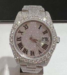 Suministro de reloj de acero inoxidable ostentoso de 46mm para hombre, joyería de negocios con diamantes helados, marca de lujo, Exportación competitiva - Product Image 2