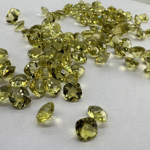 7mm Natural <b>Olive</b> Quartz <b>Cushion</b> Cut Checker Top Loose Gemstone for Jewelry Crafting - Product Image 1