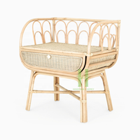 Coiffeuse Boho en rotin tissée à la main pour enfants Coiffeuse en osier avec chaise pour enfants OEM et emballage au Vietnam