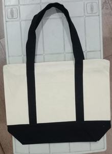 Sac fourre-tout en toile de coton personnalisable grande capacité, nouvelle arrivée, avec poche zippée, design uni, sacs de shopping personnalisés - Product Image 6