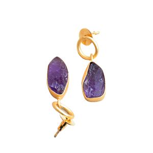 Pendientes de Latón al por Mayor, Diseño de Piedra Natural en Bruto, Acabado de Latón Antiguo, Diseño Boho Chic, Listos para Enviar al por Mayor - Product Image 5