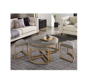 Nouveau design de table basse en acier inoxydable avec poudre de fer noir ensemble de 2 tables basses finies utilisées dans les hôtels à domicile - Product Image 2
