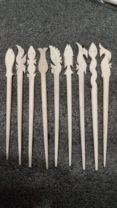 Custom made bone hand carved hair sticks available i a wide range of designs in white colour for reselling purposes. - Product Image 6