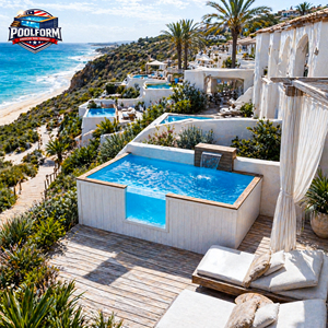 Instagrammable Clear Window Above Ground Pool for Hotel and Resort Prefabricated Fiberglass Swimming Pool - Product Image 1