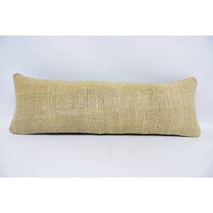 Subtle Striped <b>Beige</b> Wool 18x18 Luxury Kantha Pillow Woven Vintage & Fluffy Pattern for Sofa Decorative <b>Cushion</b> or Floor Use - Product Image 1