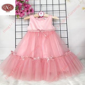 Vente en gros de petits nœuds décoratifs en maille avec robe sans manches à col rond pour filles robe de soirée superposée longueur genou ODM Supply - Product Image 4