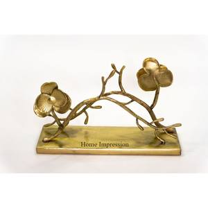 Home & Hotels Table Centerpiece and Decorations Aluminum Casted Gold Plated Flowers Designer Attractive Look <b>Tissue</b> <b>Paper</b> Holder - Product Image 5