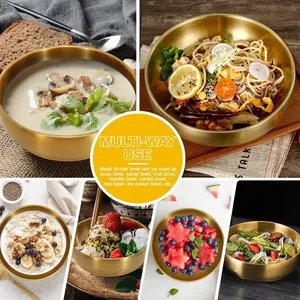 Cuenco grande para servir comida de cocina de latón macizo de Color dorado mate, decoración de mesa redonda de calidad de lujo, cuencos para Mezclar alimentos al mejor precio - Product Image 2