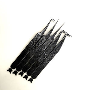 แหนบต่อขนตาเคลือบสีแวววาวสีเงินแหนบต่อขนตาแบบญี่ปุ่นรูปผีเสื้อออกแบบได้ตามต้องการ - Product Image 4