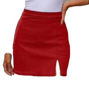 กระโปรงยีนส์น้ำหนักเบาสำหรับผู้หญิงกระโปรงยีนส์สำหรับผู้หญิงมีโลโก้ตามสั่ง - Product Image 1