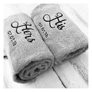 Blusih gris brodé somptueux 100% coton bio hôtel serviettes de bain séchage rapide confortable tissé qualité supérieure fabriqué en Inde - Product Image 3