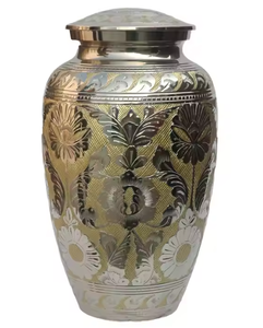 Custom Decorative Keepsake Urns for Adults and Babies Wholesale <b>Unique</b> Human Cremation Blue Aluminium Tabletop <b>Vase</b> Ashes Urns - Product Image 4