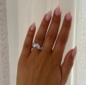 Beautiful Lab Grown Sterling Silver Eternity Band Anillo de Bodas de corte de pera personalizable para mujeres para compromiso - Product Image 1