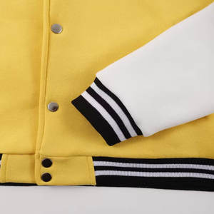 Veste de baseball universitaire pour hommes, veste streetwear à boutons, veste universitaire pour hommes, mélange de coton, manches longues contrastées, veste décontractée - Product Image 3