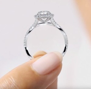 10k jaune Rose or blanc rond taille brillant diamant cultivé en laboratoire mariage et bague de fiançailles bague de mariage diamant taillé - Product Image 5