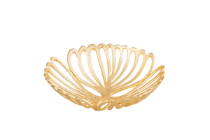 Plateau de service en fonte d'aluminium plaqué or de Style Antique Cut Work avec bordure coupée et outils de salade à usage domestique poli - Product Image 6