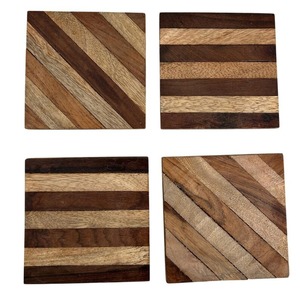 Posavasos de madera ecológicos con alfombrilla de tamaño de logotipo personalizado al por mayor para bebidas, café, té, cocina, posavasos de madera - Product Image 5