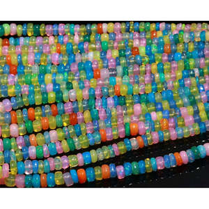 ลูกปัดโอปอลเอธิโอเปียเวโล ดิสโก้ ทรงกลมเรียบ ขนาด 4-6 มม. หลายสี โอปอลธรรมชาติขัดเงา อะเมทริน พร้อมเพอริดอททรงสามเหลี่ยม - Product Image 4