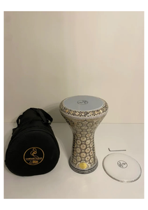 Gawharet El Fan 17,5 pouces, darbuka égyptienne professionnelle, fabriquée à la main en aluminium et nacre, pour percussion - Product Image 2