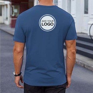 Camisetas de algodón para hombre, camiseta unisex de gran tamaño con logotipo personalizado - Product Image 2