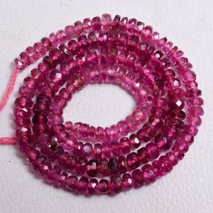 Natural <b>Pink</b> Tourmaline Faceted Rondelle Gemstone Beads 4-5mm High-Quality Genuine <b>Pink</b> Tourmaline Beads for Jewelry Making - Product Image 2