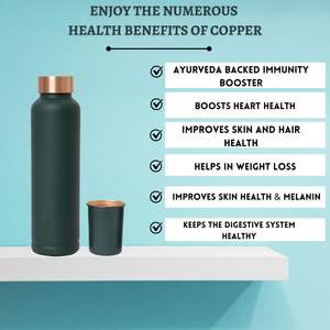 Darkish Forest Green <b>Copper</b> <b>Water</b> <b>Bottle</b> for Drinking Top Selling Standard Design Multi Option Gifting Purpose <b>Bottle</b> Available - Product Image 6