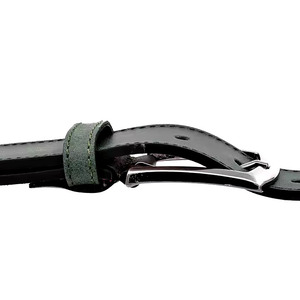 Ceinture de luxe en cuir véritable vert pour hommes avec boucle faite à la main, accessoire tendance de longueur personnalisée - Product Image 3