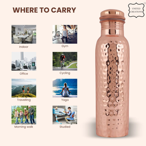 Prix de gros Bouteille d'eau en cuivre Bouteille d'eau potable en cuivre massif faite à la main - Product Image 4