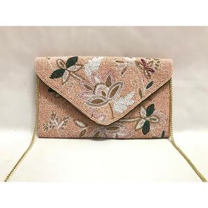 Bolso de mano multicolor con cuentas, forro de lona satinada, estilo bohemio de lujo, diseño geométrico vintage, cierre de cremallera, con cuentas, para mujer - Product Image 5