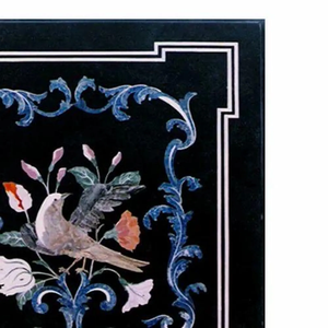 Table de chevet en marbre vert avec incrustation de nacre, modèle de fleur artisanal personnalisé, art populaire indien, travail en pierre, pour la Saint-Valentin - Product Image 5