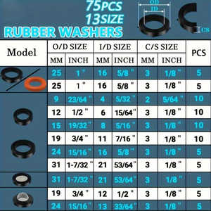 Kit de 233 rondelles biseautées en plastique de haute qualité pour robinets, installation facile pour divers robinets de salle de bain et de jardin extérieur - Product Image 5