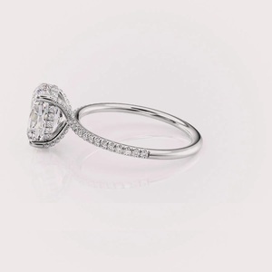 IGI Certified Oval Cut Lab Grown Diamond Engagement <b>Ring</b> Solid 925 Sterling <b>Silver</b> Pave Diamond Bridal <b>Ring</b> - Product Image 4