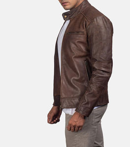 Veste en cuir personnalisée, veste en cuir pour homme, vente en gros de cuir, veste de motard en cuir OEM pour homme - Product Image 4