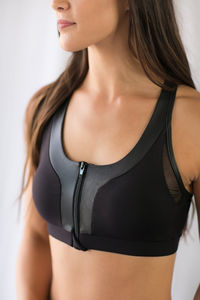 2025 High Quality Non-See Through White Recycled Sports Bra for Women Breathable <b>Mesh</b> Yoga Bra Fitness <b>Top</b> Front Zip Gym Apparel - Product Image 6