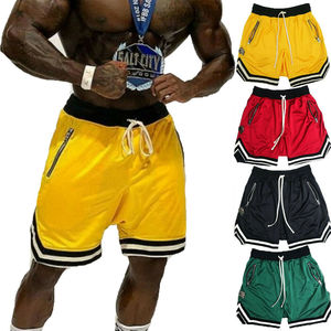 Wholesale Men's Trendy Casual Basketball Shorts 100% Polyester Street Hip-Hop Multi-Line <b>Mesh</b> Sports Fitness Drawstring <b>Pants</b> - Product Image 1
