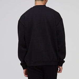 Sweat-shirt à col rond surdimensionné pour hommes Logo personnalisé Couleur unie vierge Respirant 100% coton Sweats à capuche à col rond Expédition DDP - Product Image 2