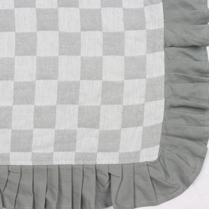 HOT SALE of HOME TEXTILE PRODUCTS of <b>TABLE</b> CLOTH GREY COLOR <b>CHECKED</b> CUSTOMIZED SIZE AVAILABLE MADE in INDIA - Product Image 2