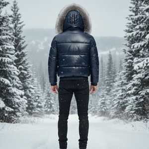 Mens Winter Puffer Jacket Waterproof Windproof Breathable Hooded Lightweight Insulated Quilted Outerwear <b>Silk</b> Lining for Comfort - Product Image 3