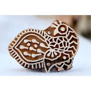 Bloque de impresión de tela tallada a mano, sello decorativo de bloque de impresión de madera - Product Image 4