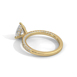 Bague de mariage pour femme VS VVS Color D E F Super White Lab Grown Diamond Pear Cut sur Simple Fashion Sterling & 18K Gold - Product Image 3