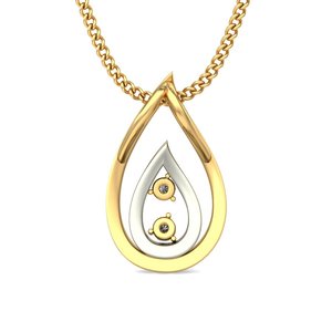 Ishi Diamonds 18K Gold Dual Tone Glisten Lab Grown Diamond Pendant - Product Image 4