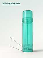 Flacon de déodorant transparent vert menthe en PP, emballage cosmétique, conteneur 90 ml, base rotative en trois parties, OEM ODM