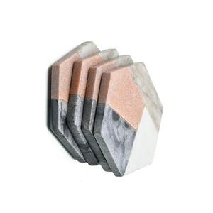 ชุดถาดรองแก้วหินหลายชั้นรูปทรงหกเหลี่ยมพร้อมเครื่องใช้บนโต๊ะอาหารสำหรับบ้านและโรงแรมงานฝีมือในอินเดีย - Product Image 5