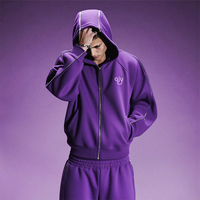 Ensemble de survêtements streetwear pour hommes, coupe oversize, 100% coton, 500 g/m², uni, délavé à l'acide, avec logo personnalisé
