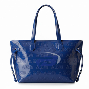 Bolso de Mano Delta Sigma Theta DST, de Cuero Patentado Brillante en Relieve, Ligero, Duradero, de 10 Pulgadas, Barnizado, para Uso Diario - Product Image 1