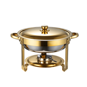 Estufa de <span class=keywords><strong>buffet</strong></span> pequeña y redonda de acero inoxidable con catering térmico para comida caliente Calefacción con alcohol en hoteles y restaurantes - Product Image 2