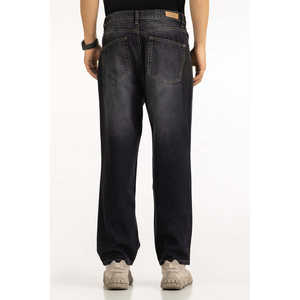 กางเกงยีนส์ทรงหลวม Relax Fit ผ้าฝ้าย 100% เอวสูง สไตล์วินเทจ ฮิปฮอป สีเดนิมเข้มฟอกแบบ Stonewashed พร้อมเทคนิคการฟอกแบบ Washed เหมาะสำหรับฤดูหนาว - Product Image 3