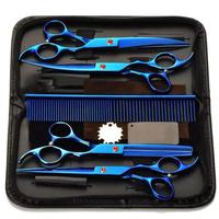 Ensemble de ciseaux de coiffeur professionnels en gros Kit de ciseaux de coupe et d'amincissement de cheveux de qualité supérieure avec peigne et étui en cuir